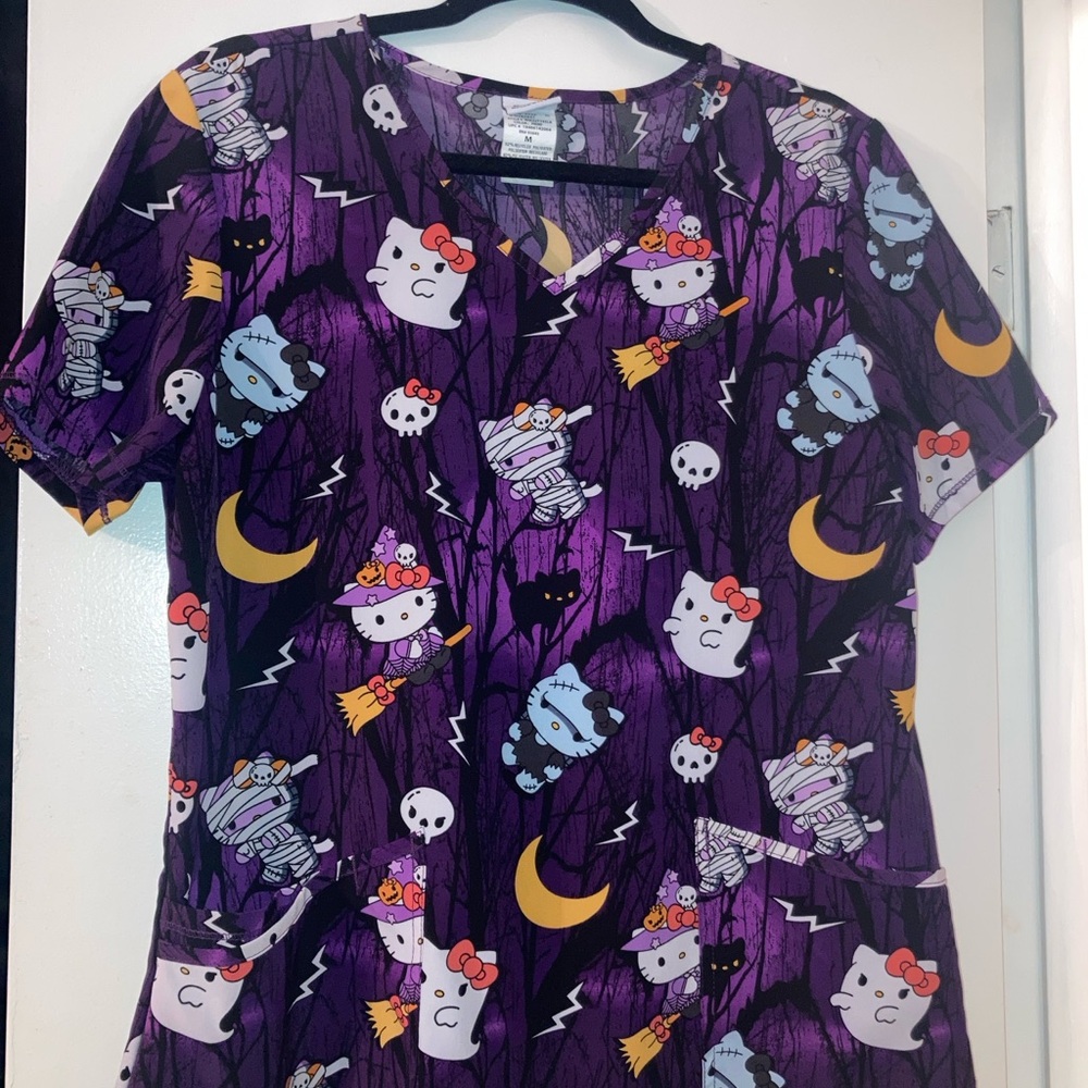 Hello Kitty Halloween Scrub Graphic Top